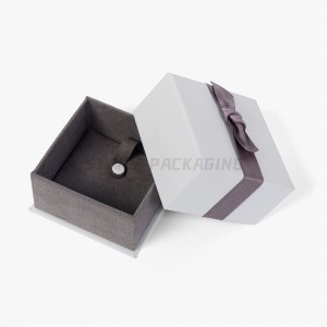 Square Bracelet Paper Box With Ribbon Lid