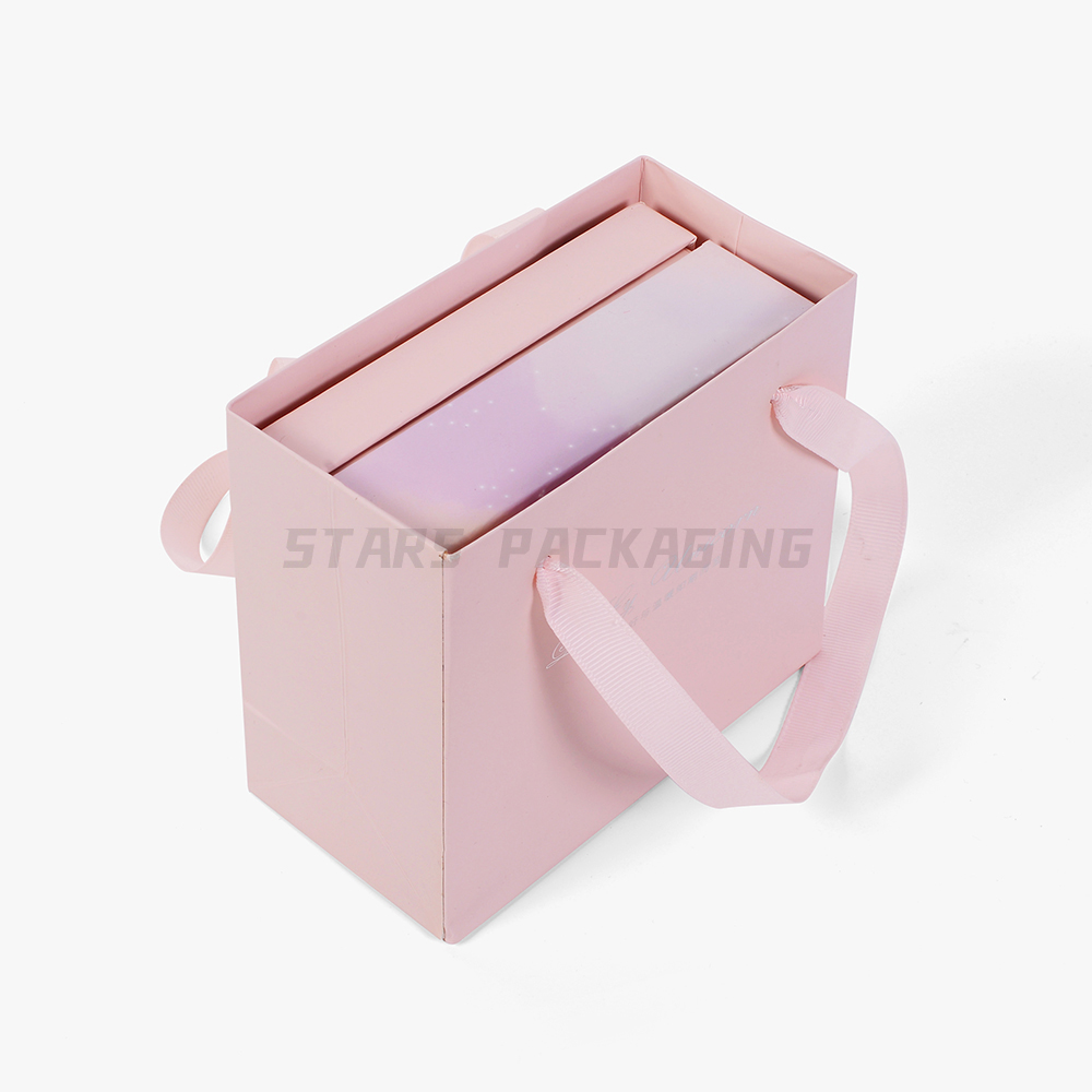 OEM/ODM Recycled Paper Box –  Luxury Pink Paperboard Girls Jewelry Packaging Gift Set Box with Paper Bag  – Stars
