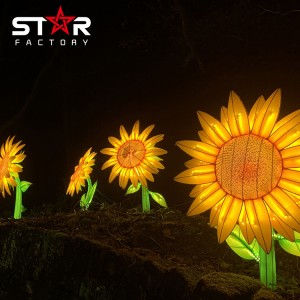 Chinese Lanterns Show New Year Decoration Outdoor Silk Sunflower Lantern