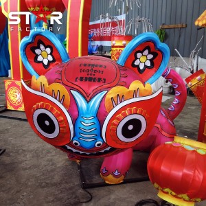 Chinese Festival Decoration Silk Lantern Animal Tiger Lanterns