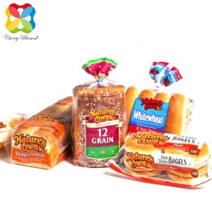 Private label printing resealable plastic cellophane loaf bread packaging for bakery