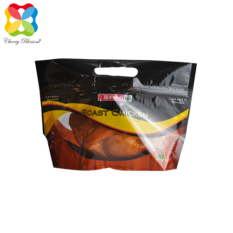 Ламинированный пластиковый упаковочный пакет для копченой курицы, рекламная упаковка для супермаркета, упаковка для жареной курицы из морепродуктов, картофель фри