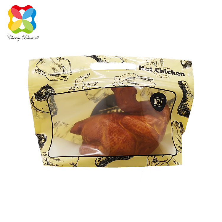 Daur Ulang Plastik Stand Up Tas Makanan Khusus Untuk Kantong Ritsleting Ayam Panggang Tas Ayam Rotisserie