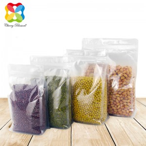 50Pcs Eight-Sided Sealing Transparent Bright Color Grain Flower Tea Coffee Food Zipper Lock