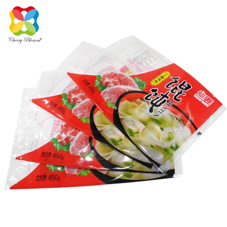 Custom Printed Clear Flat PE Plastic Poly Bag for Frozen Food Packaging