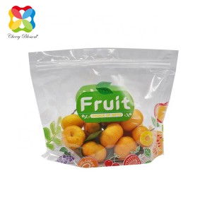 通気孔付き表面プラスチック包装袋リサイクル フルーツ袋カスタム印刷