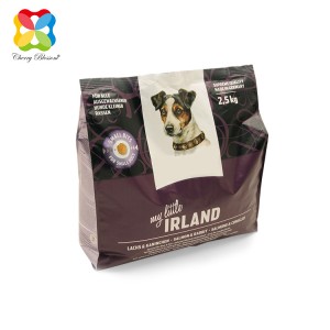 हॉन्गझे पॅकेजिंग इको फ्रेंडली कुत्रा मांजर पाळीव प्राणी अन्न फ्लॅट बॉटम पॅकेजिंग प्लास्टिक फूड पॅकेजिंग बॅग
