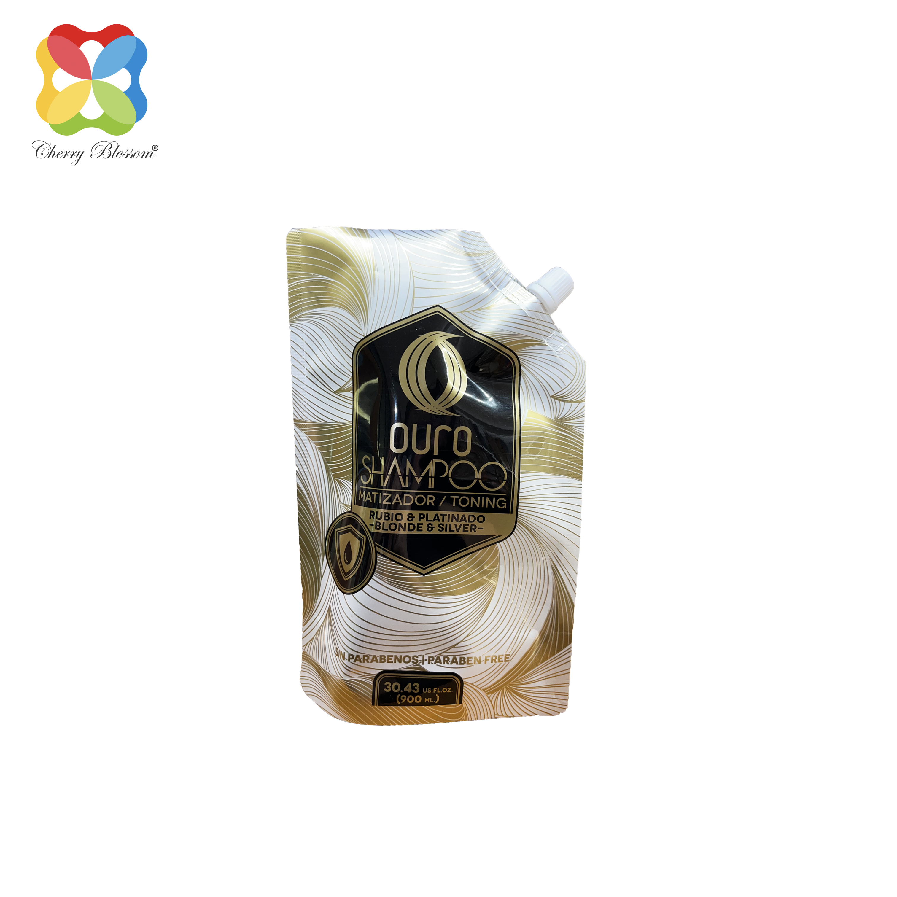 Shampoo al profumo di cocco Confezione stand up con beccuccio Confezione shampoo personalizzata con stampa rotocalco