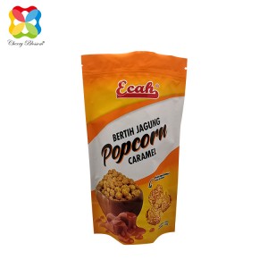 Custom Printed Plastic Aluminum Foil Sealable Food Packaging Popcorn Snack Stand Up Packaging Bag