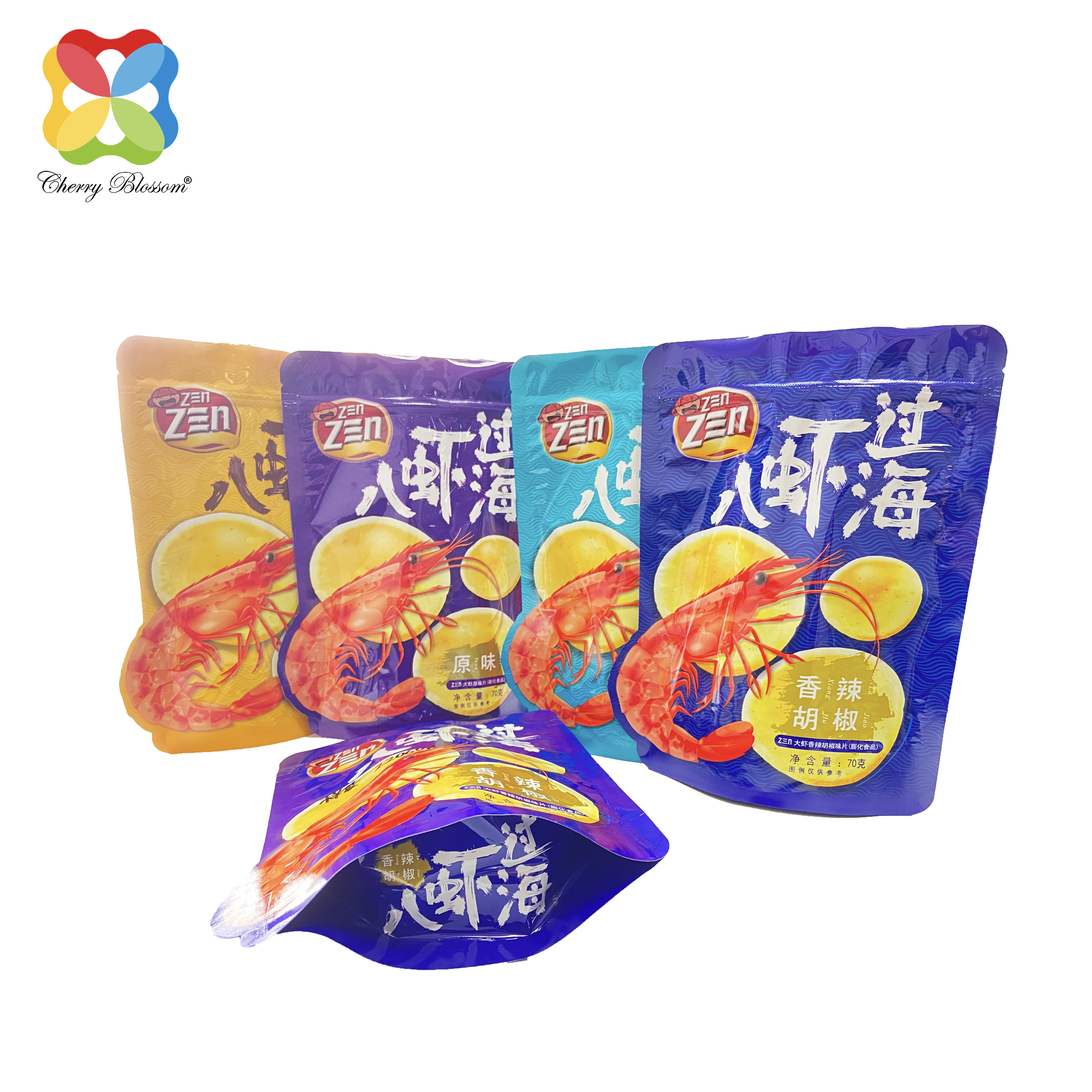 Custom Printed Plastic Aluminum Foil Individual Stand Up Peanut Snack Chips Biscuit Packaging Bag With Zipper