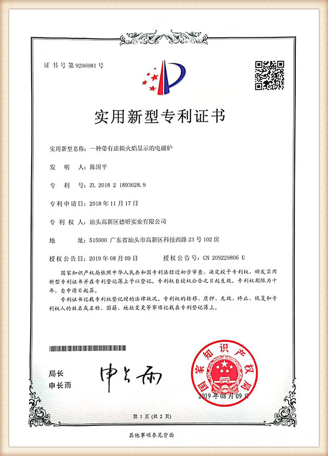 Utility Model Patent Certificate (20)