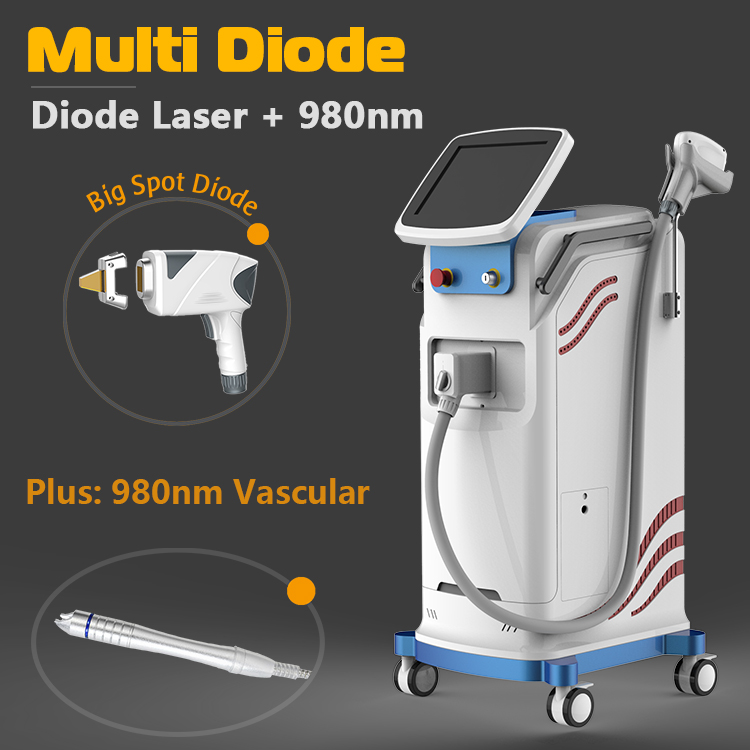 2 in 1 machine Diode+980nm Vascular Removal Multifunction Beauty Machine