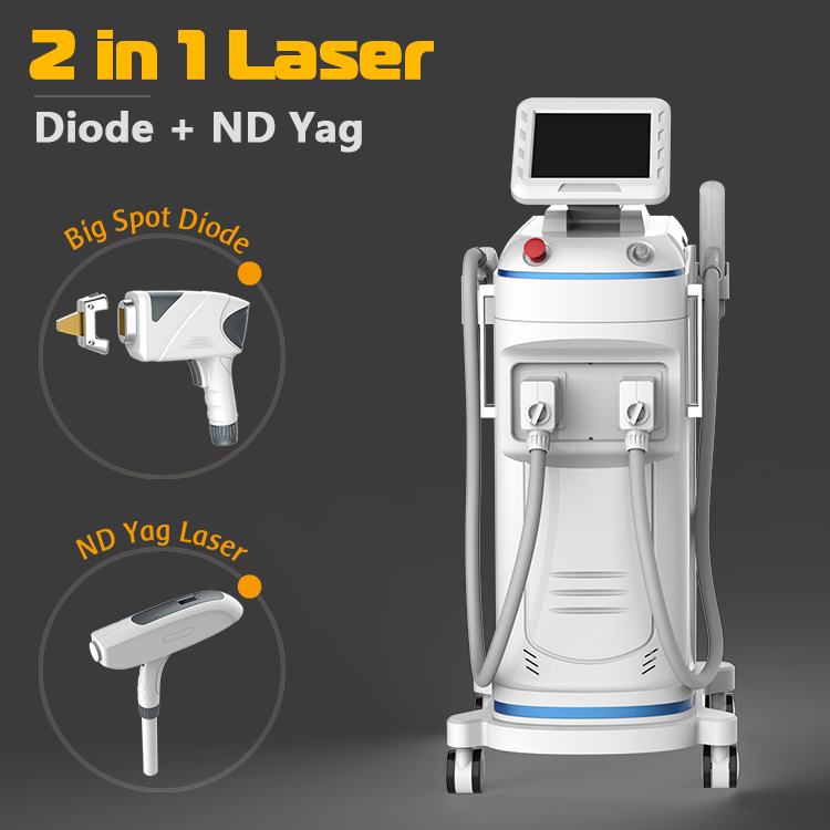 Factory Price Wholesale New Diode Laser Hair Removal ND YAG Q-SWITCH Laser 1064nm 532nm 755nm Tattoo Removal Machine