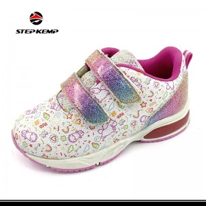Wholesale Factory Price Kids Sport Sneakers Flashing Girls Children Casual Shoes
