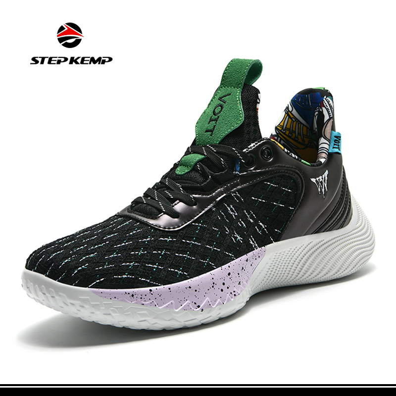 Logo personalizado Suela de goma Zapatillas de deporte Zapatillas casual de deseñador Zapatillas de baloncesto