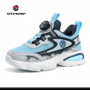 Kids Air Tennis Running Shoes Memory Foam Athletic Lightweight Sports Leumpang Sneakers pikeun Budak Awéwé