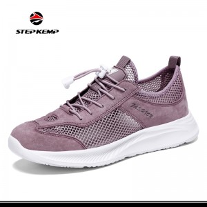 Kvinne Flyknit Fabric Sneakers Lady Leisure and Comfort EVA Shoes