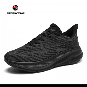 Mens Thick Bottom Running Shoes Mesh Breathable Lightweight Cushioning Training Athletic Sneakers