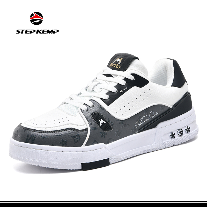 ຄົນອັບເດດ: ຍີ່ຫໍ້ຜູ້ຊາຍຕ່ໍາສຸດ Sneakers ອອກແບບຫນັງ Upper Skateboard ເກີບ