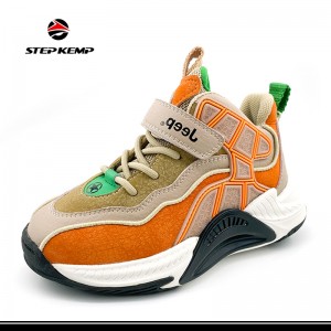 Kid Size PU Basketball Boots Boy Sport Sneakers ເກີບເດັກນ້ອຍ