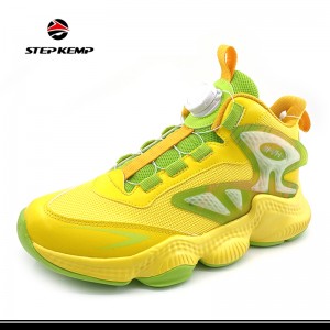 Fashionable Breathable Kids Sneakers Komportable nga mga Bata nga Basketbol nga Sapatos