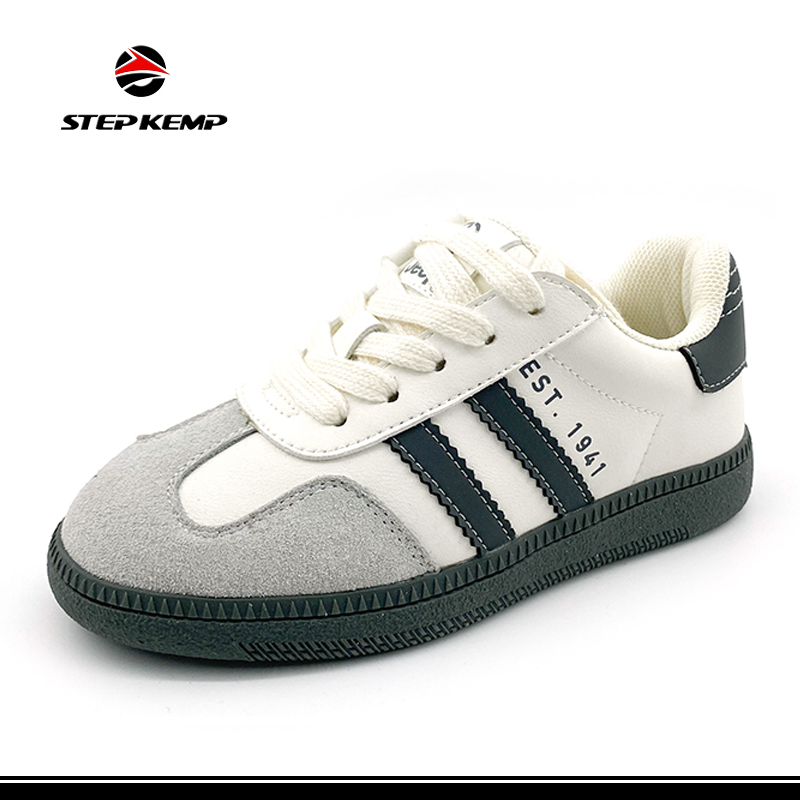 Zarokan Casual Style School Shoes Zarokan Fabric Upper White Grey Sneakers