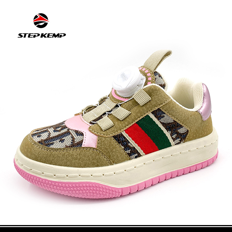 Wholesale Girls Pink Brown Thick Sneakers Casual Board Shoes