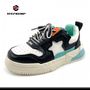 Mga Bata nga Fashion PU Skateboard Sneakers Komportable nga Sports Casual Shoes