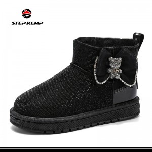 Girls and Boys Fur Lined Slip-On Waterproof WarmSnow Boots