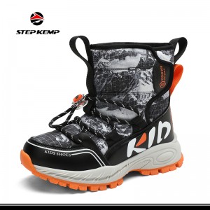 Waterproof Winter Fur Lining Outdoor Warm Snow Boots for Boys and Girls