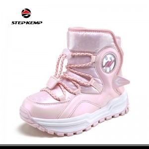 Boys Girls Casual Plush Cotton Shoes High Top Winter Long Tube Snow Boots