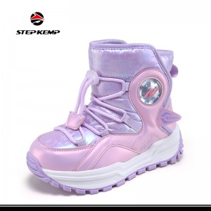 Boys Girls Casual Plush Cotton Shoes High Top Winter Long Tube Snow Boots