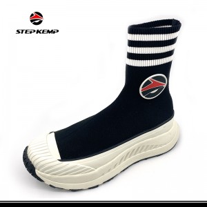 Non Slip Stocking Thicke Bottom Flyknit Breathable Sports Socks ဖိနပ်