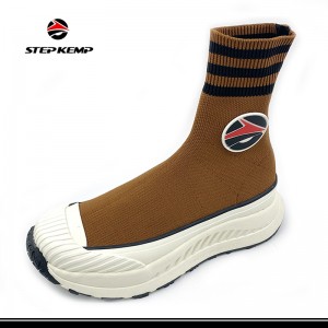 Non Slip Stocking Thicke Bottom Flyknit Breathable Sports Socks ဖိနပ်