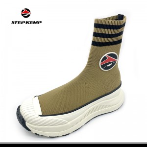 Non Slip Stocking Thicke Bottom Flyknit Breathable Kaos Kaki Olahraga Shoes