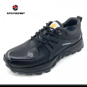 أحذية جلدية عالية الجودة للرجال برباط للمشي لمسافات طويلة أحذية مقاومة للماء في الهواء الطلق
