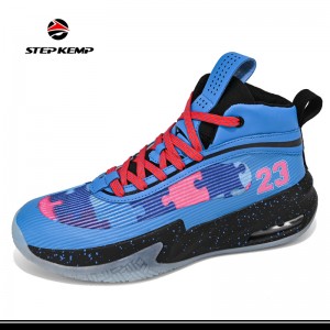 High Top Breathable Non Slip Outdoor Sneakers Cushioning Fitness Basketball Shoes