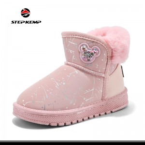 Zivistanê Unisex-Zarokên Germî Faux Fur Lined Snow Boots