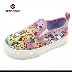 Children′ S Cartoon Lovely Breathable Mesh Surface Walking Canvas Shoes