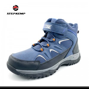 Boys Dark Blue Outdoor Trekking Walking Climbing Running Ankel Boots Shoes