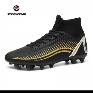 Football Boots Men’s High Top Spike Cleats Football Shoes Youth Athletics Training Shoes Professional Outdoor Sports Shoes