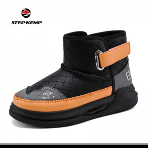 Kids Snow Boots Customized sov caij ntuj no Slip Resistant txias huab cua khau