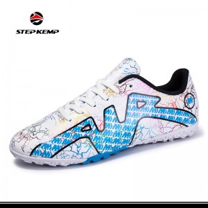 Nā kāmaʻa pōpeku wāwae kiʻekiʻe TPU Sole Breathable Soccer Shoes