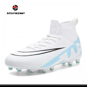 Men's Soccer Cleats Football High-Top Spikes Shoes ការបណ្តុះបណ្តាលវិជ្ជាជីវៈ ស្បែកជើងប៉ាតាក្រៅផ្ទះ