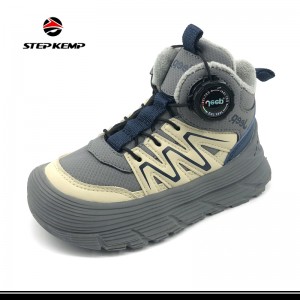 Thick Soled Mid Top Swivel Buckle Warm Comfortable Kids Winter Boots