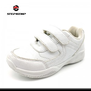 White Magci Tape Iniectio PVC Children′ S Casual Sneakers Shoes