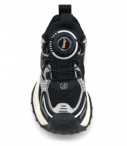 High Quality Black Boys’ Casual Running Shoes with Swivel Buckle