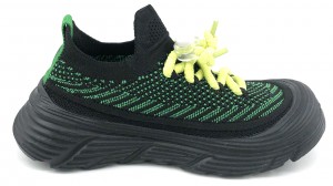Flyknit Material MD Outsole Fashion Green Kids Sports Shoes