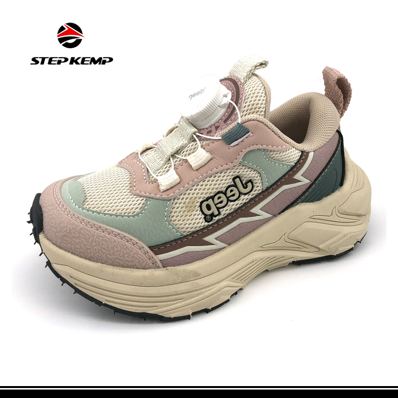 Children Pink School Swivel Buckle Sports Running Shoes