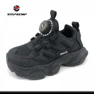 Black Comfortable Mesh Platform Sneakers Casual Jogging Walking Shoes